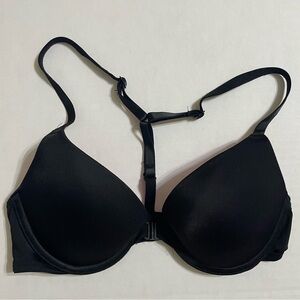 PINK Victoria's Secret Push Up Wear Everywhere Bra front clasp Size 32A Black